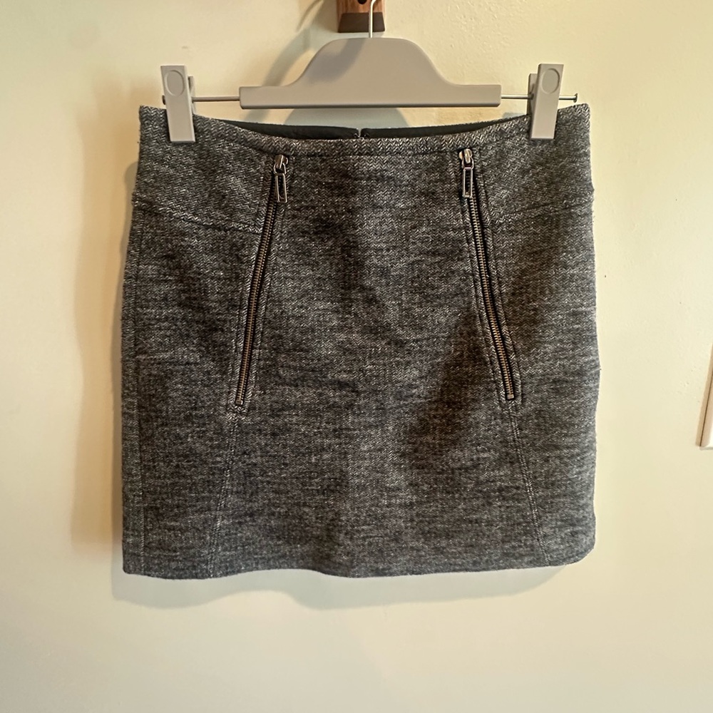 Vince Charcoal Wool Skirt